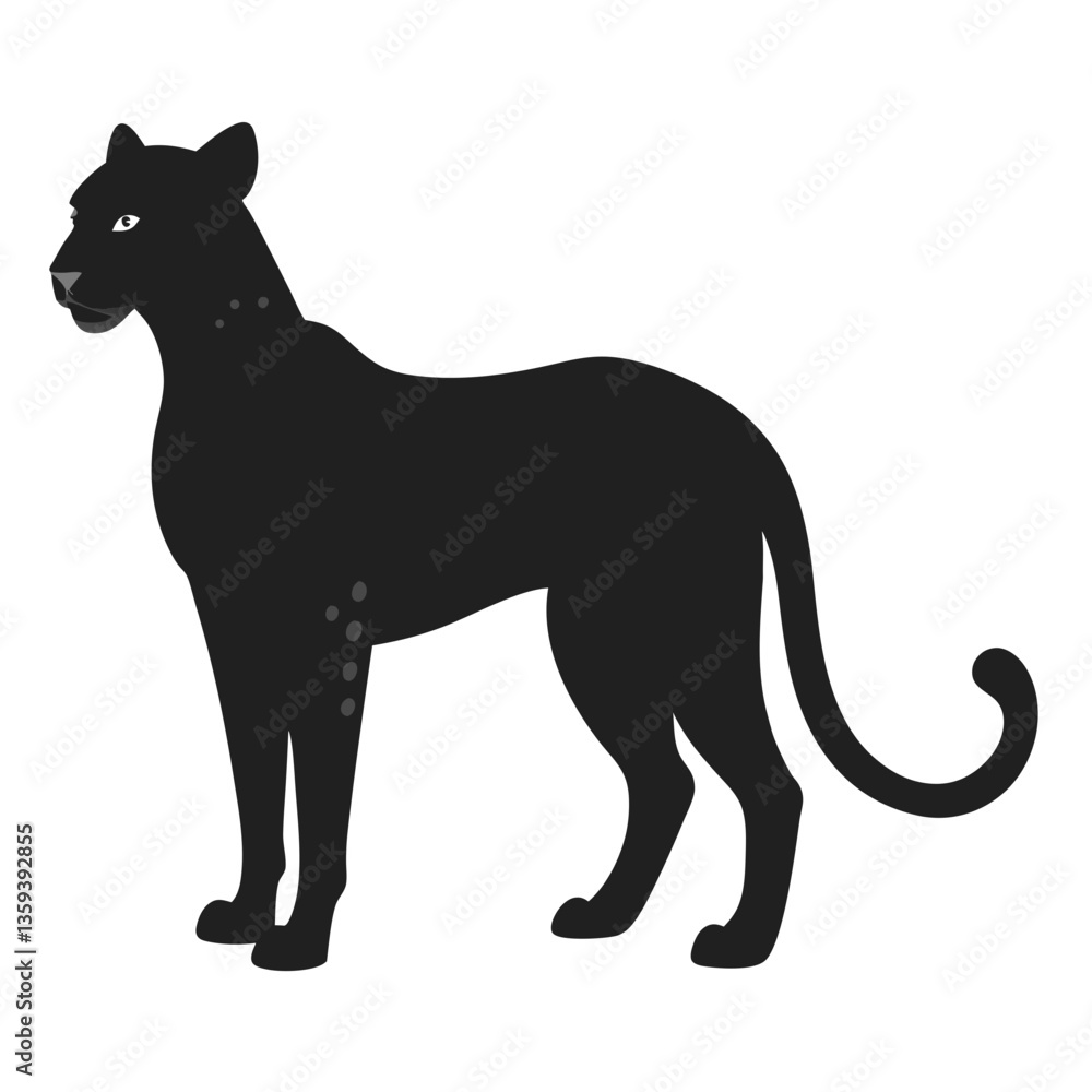 Fototapeta premium Cheetah silhouette vector illustration