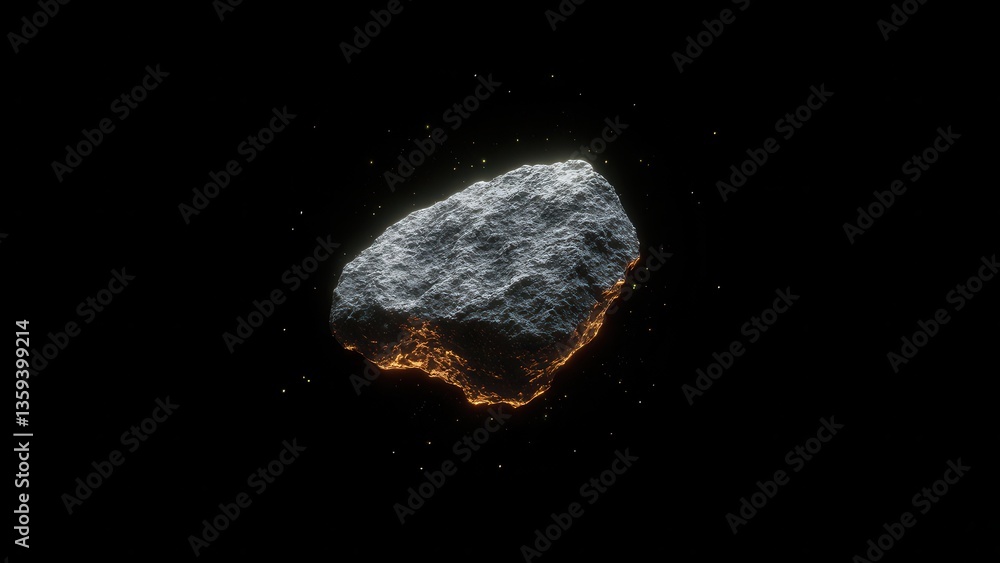 Fototapeta premium a large meteor fragment in space