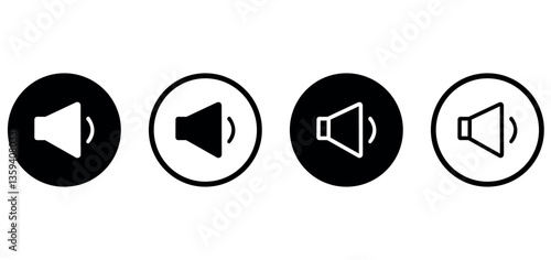 Sound icon in flat style on white background. Isolated volume symbol. volume icon collection