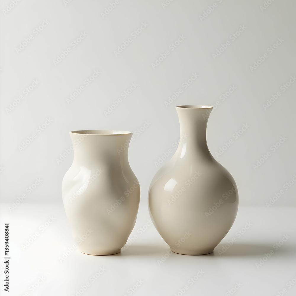 Pair of empty white porcelain vase Pair of empty white porcelain vase