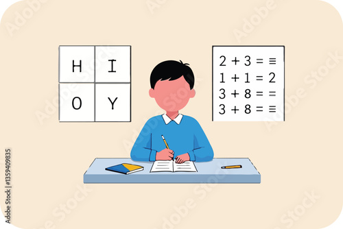 Student Solving Math Problems: Educational Illustration of Learning and Cognitive Development.
