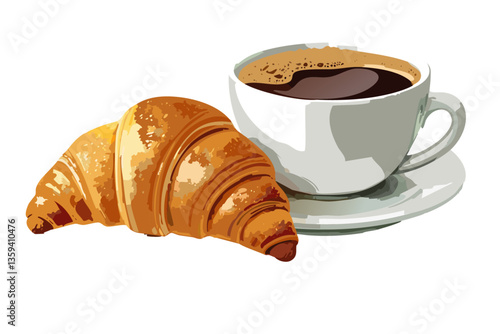 Un café acompañado de un delicioso Croissant