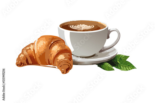 Un café acompañado de un delicioso Croissant