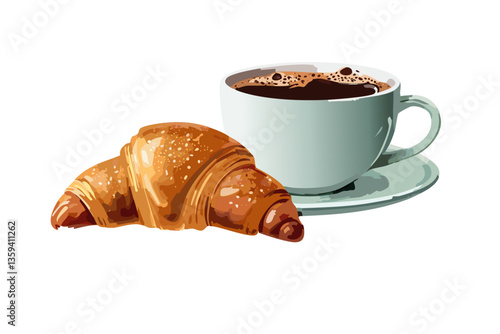 Un café acompañado de un delicioso Croissant