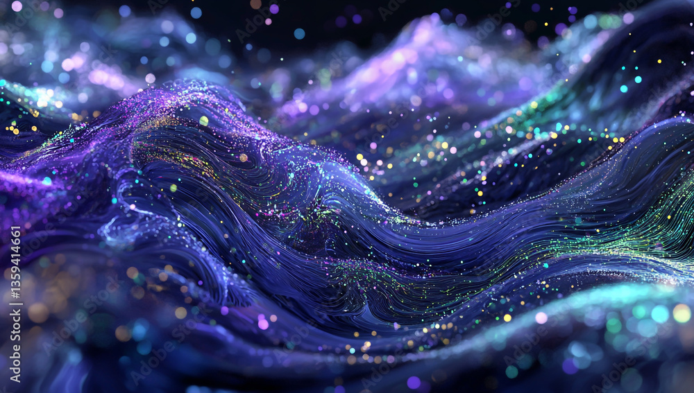 an abstract background with digital waves, dots, and lines. Big data technology concept. an abstract background with digital waves, dots, and lines. Big data technology concept.
