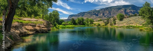 Great Falls Montana. Giant Springs State Park: Majestic Landscape with River, Water, and Nature