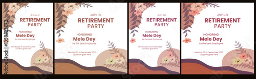 Retirement Flyer Design Template . Happy retirement party invitation flyer design.square banner, and a4 poster, Retirement flyer template. Happy retirement party flyer design.