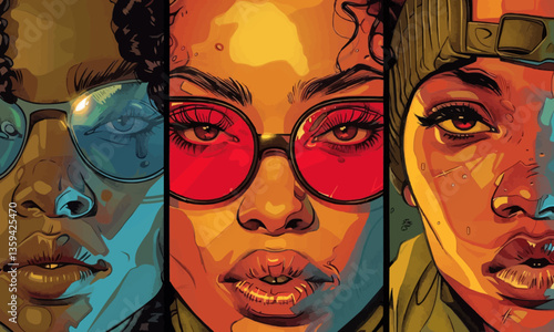 Bold contour illustrations for graphic novels,