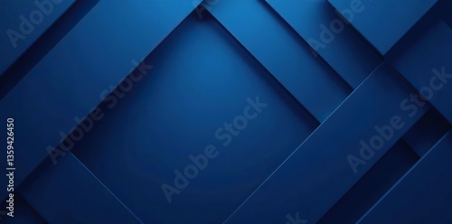 Dark blue abstract geometric background with overlapping layers and light stripes,  3d,  geometric