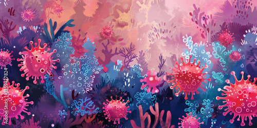 virus variant outbreaks, illustration