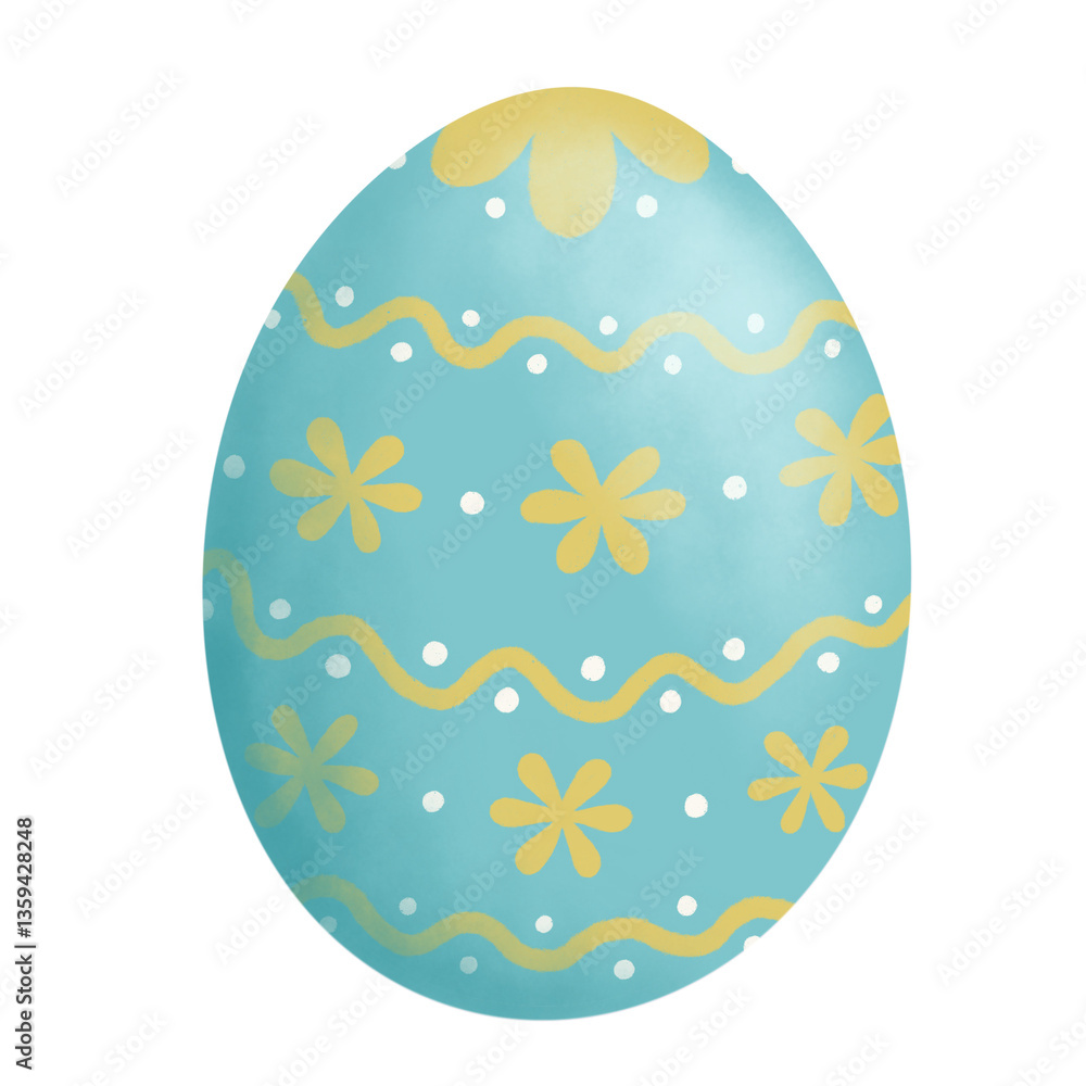 Hand drawn easter egg illustration. Cute painted dyed blue egg drawing with flowers. Watercolor and chalk/crayon style. Transparent background. Hand drawn easter egg illustration. Cute painted dyed blue egg drawing with flowers. Watercolor and chalk/crayon style. Transparent background.