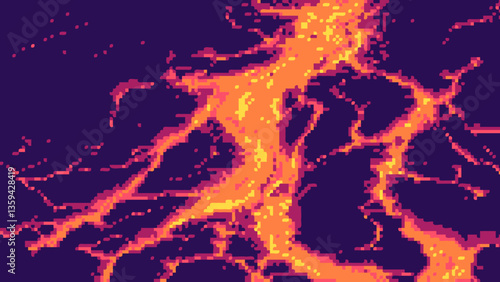 Flowing lava pixel art