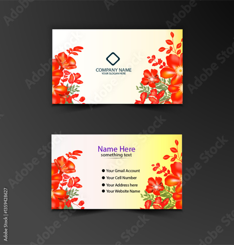 Flower background visiting card design