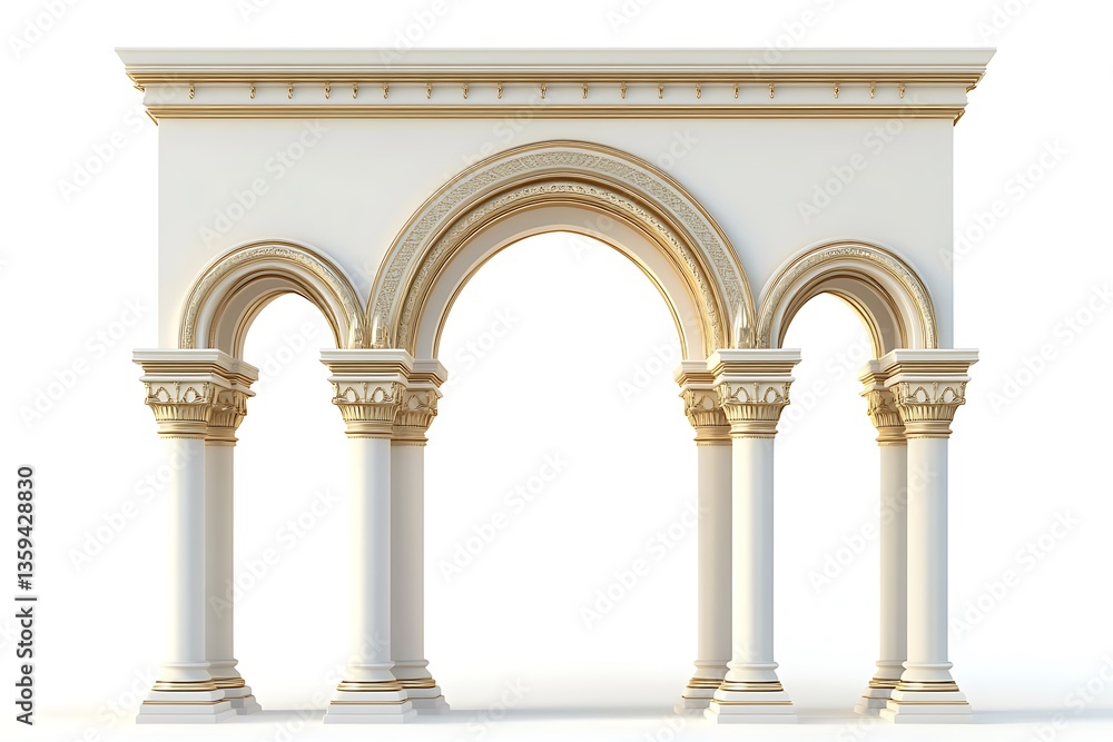 Obraz premium 3D Opulent Emirati Palace Archway with Gold Accents