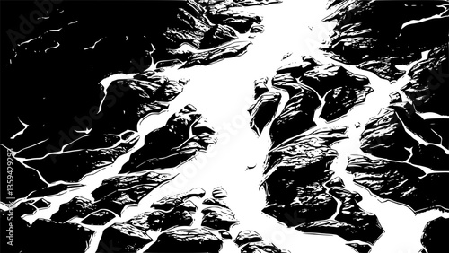 Flowing lave silhouette