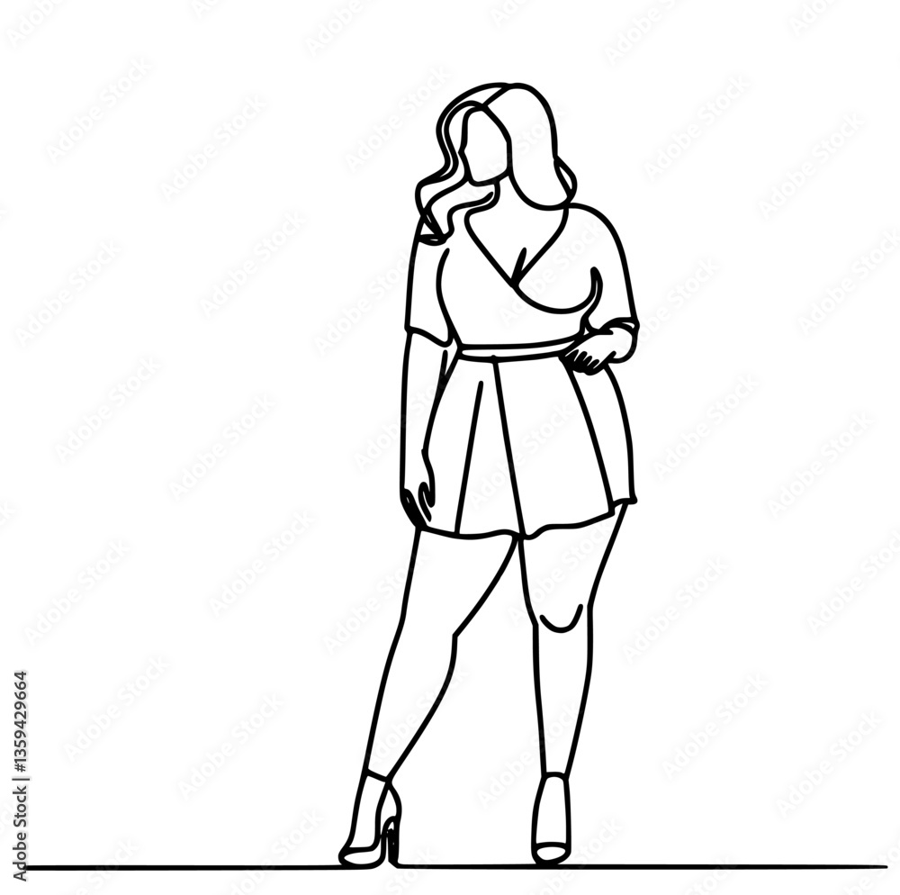 Abstract minimalistic vector of full-bodied female forms. Abstract minimalistic vector of full-bodied female forms.