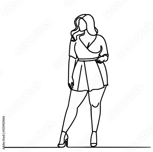 Abstract minimalistic vector of full-bodied female forms.