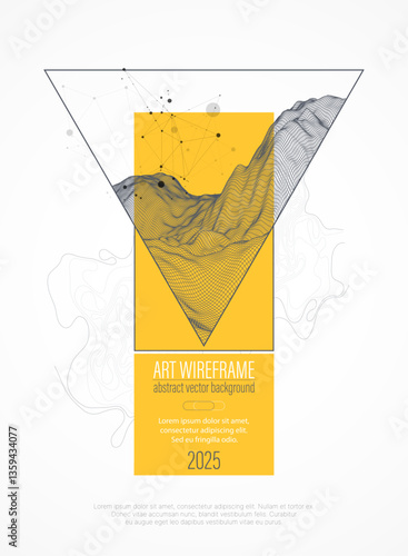 Obraz na płótnie Wireframe design for posters. Page layout. ART background. Scientific cover template for presentations. w salonie