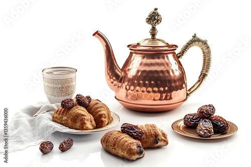 3D Vintage Copper Tea Kettle with Frothy Chai