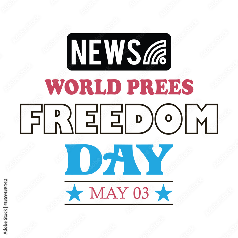 Obraz premium world prees freedom day may 3 t-shirt design banner vector