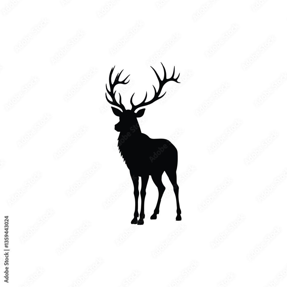 Obraz premium deer silhouette vector illustration.