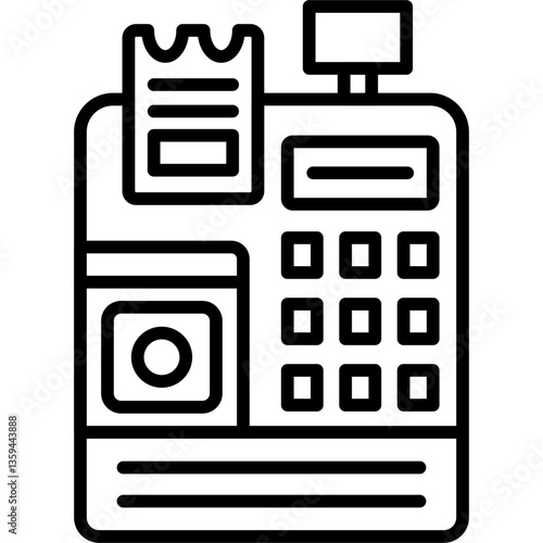 Cash Register Icon Vector Element