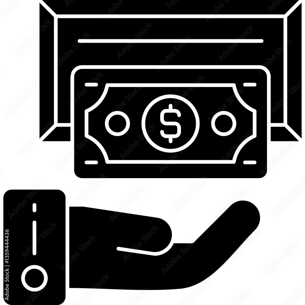 Cash Withdrawal Icon Vector Element Cash Withdrawal Icon Vector Element