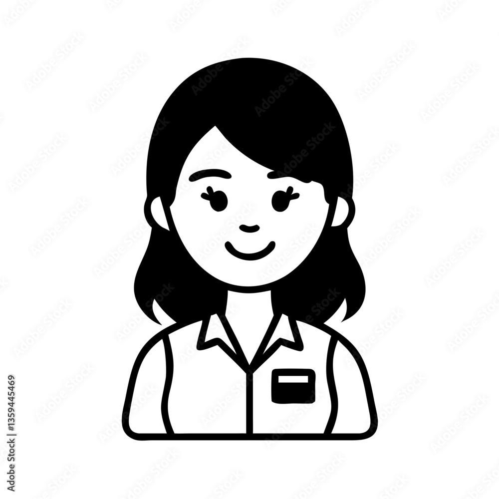 Sales assistant hand drawn illustration