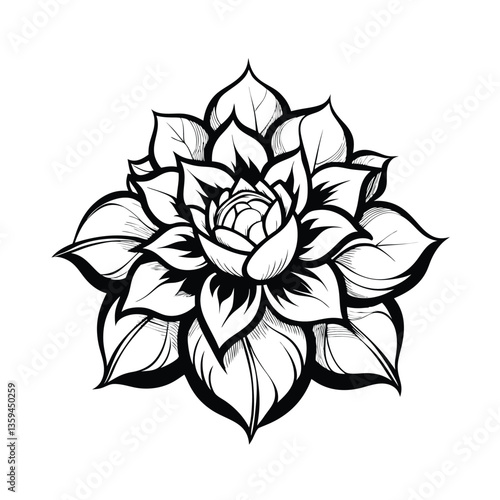 black and white flower