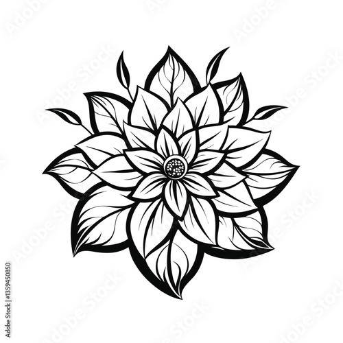 black and white flower
