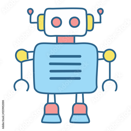 Wallpaper Mural Machine learning robot. vector eps Torontodigital.ca