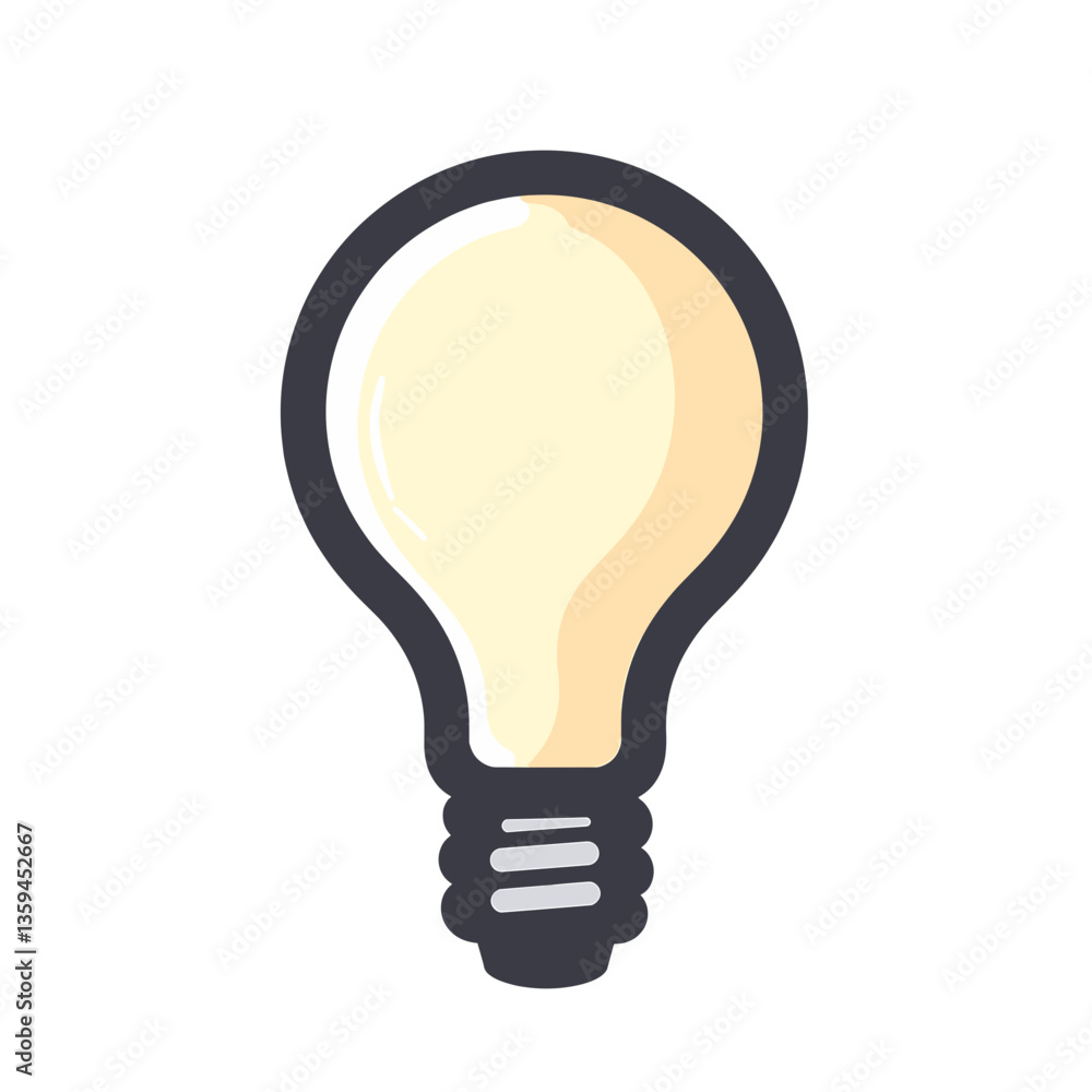 Stylized led lamp illustration on white background, creative design concept Stylized led lamp illustration on white background, creative design concept