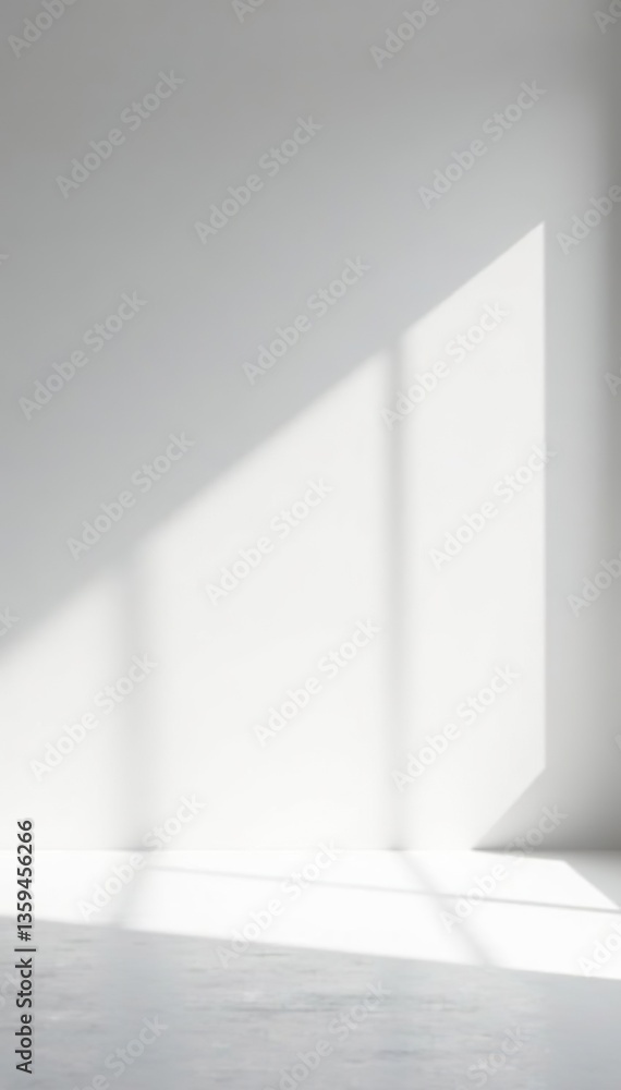 Fototapeta premium Empty interior studio backdrop with abstract white background, white light, and grey shadows for creative projects, abstract, interior