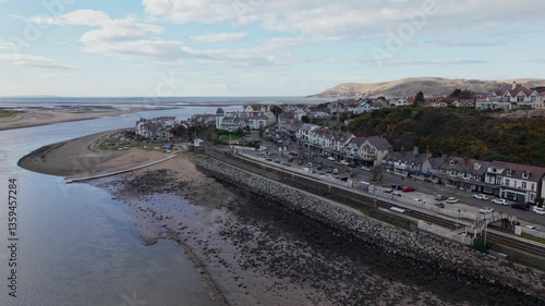 Wallpaper Mural Aerial Drone of Wales Coast Deganwy Beach and River Conwy Estuary Torontodigital.ca