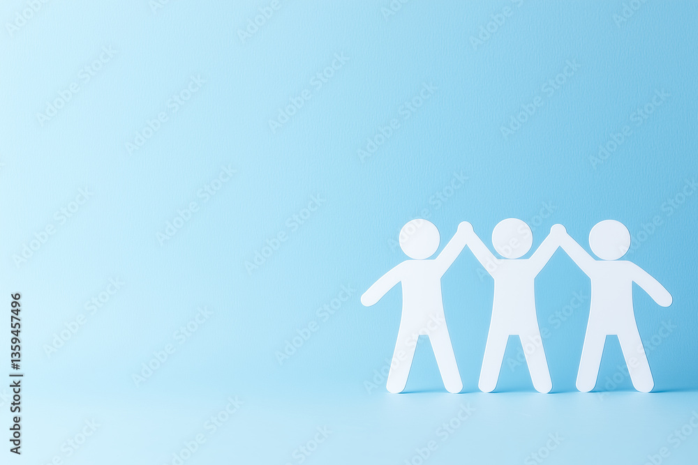 Abstract minimalist social network illustration with paper people Abstract minimalist social network illustration with paper people