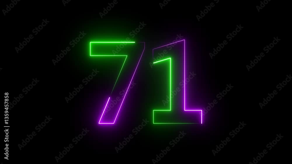 A neon 71 text icon features glowing, bold, futuristic numbers with vibrant colors, typically in electric blues, pinks, or greens, offering a dynamic, eye-catching look. A neon 71 text icon features glowing, bold, futuristic numbers with vibrant colors, typically in electric blues, pinks, or greens, offering a dynamic, eye-catching look.