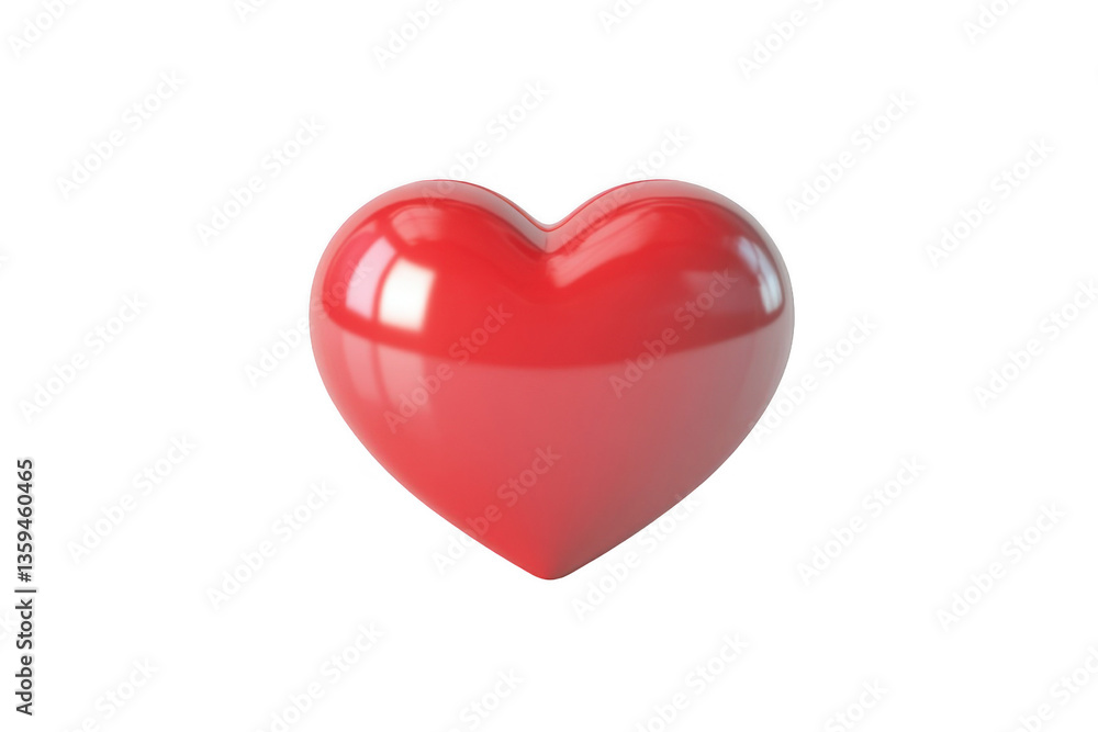 3D red heart icon with empty space for text, isolated on a white background 3D red heart icon with empty space for text, isolated on a white background