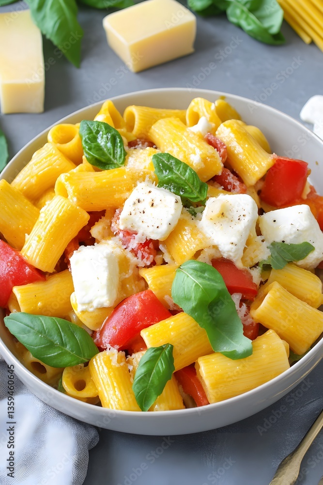 Delicious Pasta Salad with Tomatoes, Basil, and Cheese Delicious Pasta Salad with Tomatoes, Basil, and Cheese