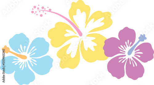 Flower Hawaiian hibiscus surf floral ocean beach girly tropical beach beachwear Tee t-shirt logo artwork typography tote badge emblem crest Fashion