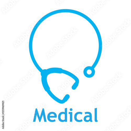 Logo Medical. Círculo formado por un estetoscopio 