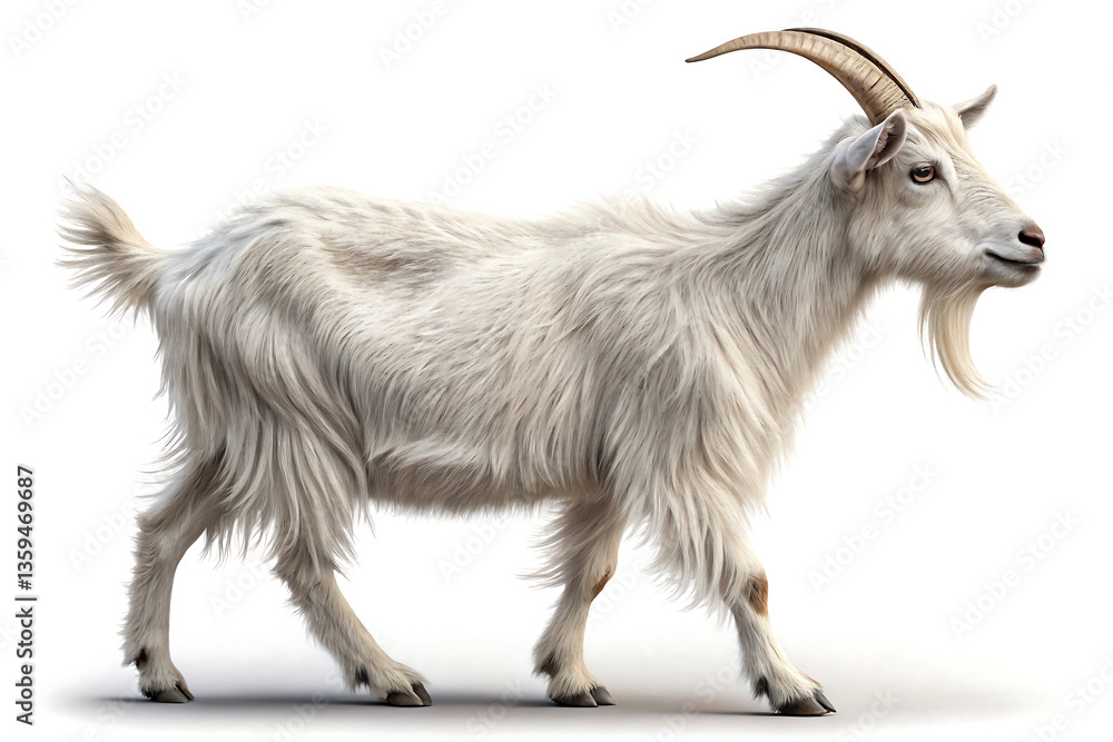 Obraz premium goat on white background