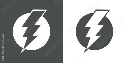 Logo rayo o relámpago en círculo 