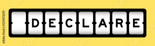 Black color in word declare on slot banner with yellow color background