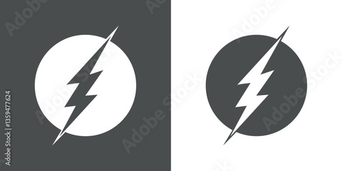 Logo rayo o relámpago en círculo 