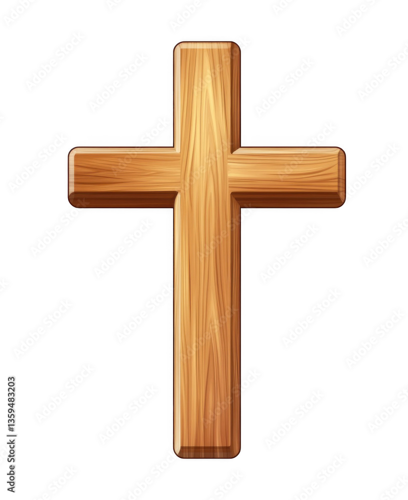 Wooden cross, vector illustration, white background, simple design, png Wooden cross, vector illustration, white background, simple design, png