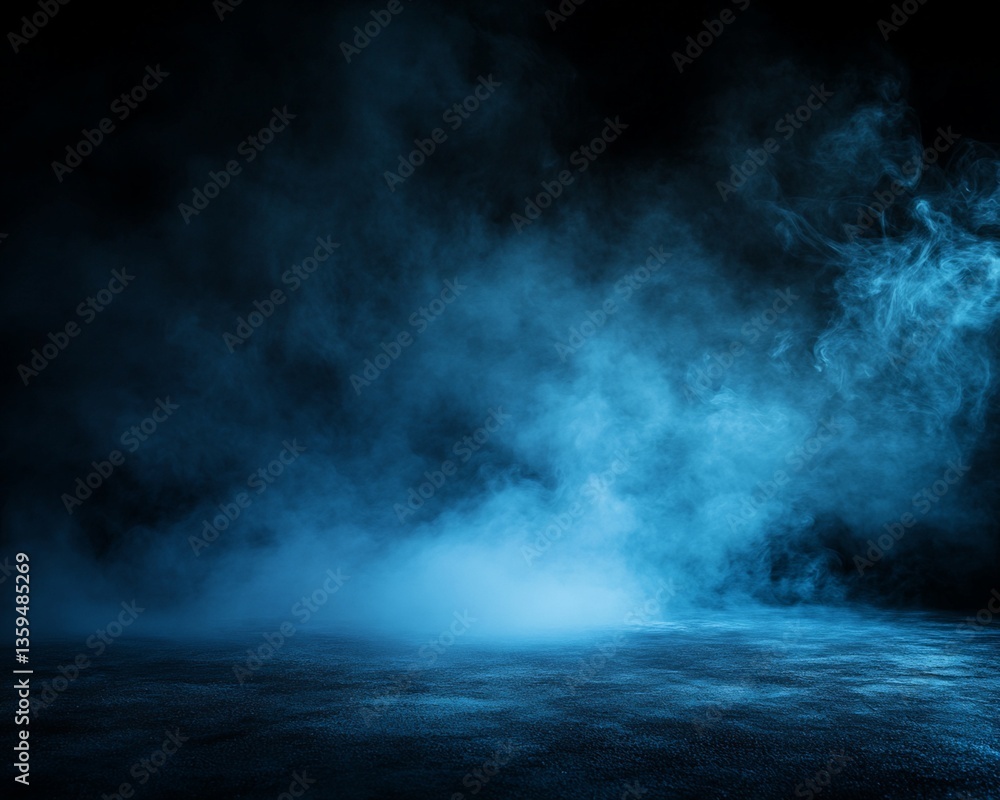 Fototapeta premium Blue Smoke and Dark Ground Plane