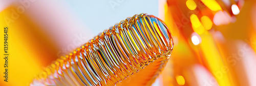 Obraz na płótnie Close-up of Ribbed Translucent Amber Object w salonie