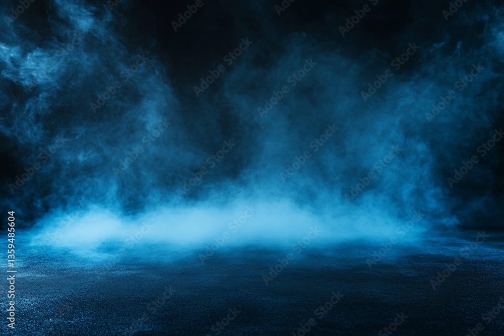 Fototapeta premium Blue Smoke and Dark Surface Background