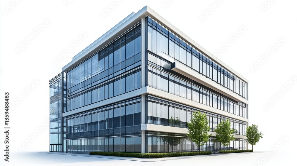 Fototapeta premium Modern Architectural Linear Wireframe 3d Sketch