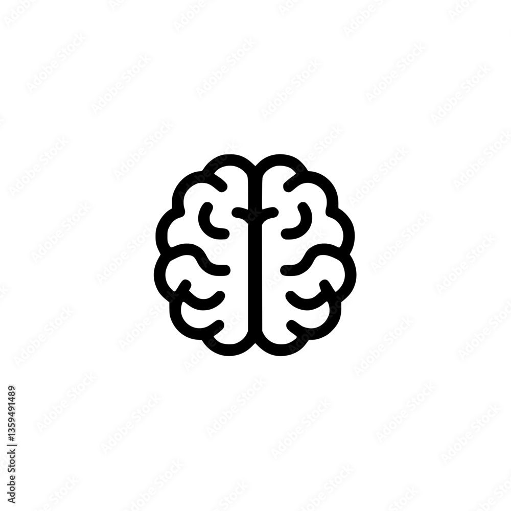 Brain icon symbolizing intelligence thought memory and creativity rendered in a clean minimalist style against a neutral backdrop Brain icon symbolizing intelligence thought memory and creativity rendered in a clean minimalist style against a neutral backdrop